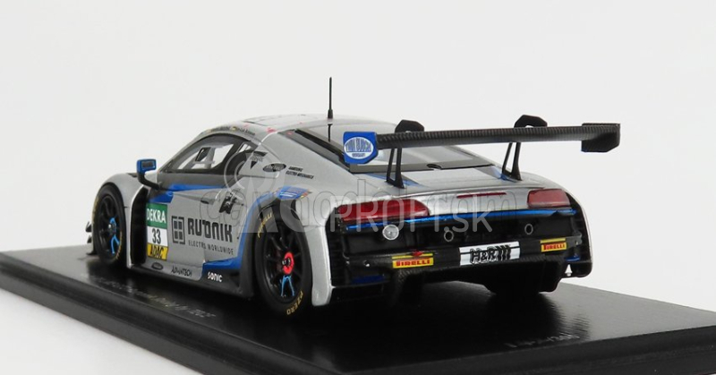 Iskrový model Audi R8 Lms Gt3 Team Tece Rutronik Racing N 33 Adac Gt Masters Oschersleben 2021 D.marschall - K.l.schramm 1:43 Silver Blue Fluo