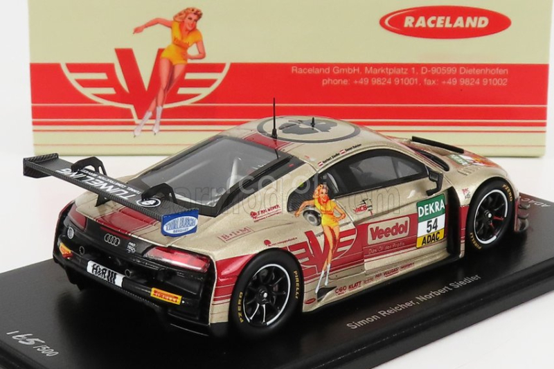 Iskrový model Audi R8 Lms Gt3 Team Yaco Racing Racing N 54 Adac Gt Masters Oschersleben 2021 S.reicher - N.siedler 1:43 Gold Red