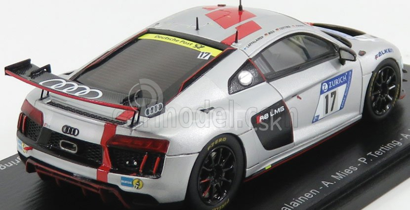 Iskrový model Audi R8 Lms Gt4 Team Audi Sport Phoenix N 17 24h Nurburgring 2017 J.lappalainen - A.mies - P.terting - A.yoong 1:43 Grey