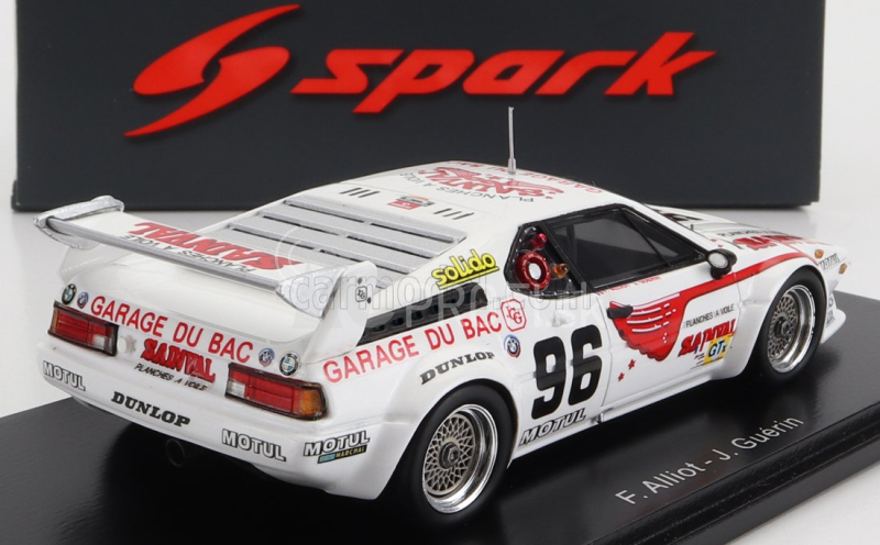 Iskrový model BMW M1 M88 3.5l S6 Team Garage Du Bac N 96 24h Le Mans 1980 F.alliot - J.guerin 1:43 Biela červená