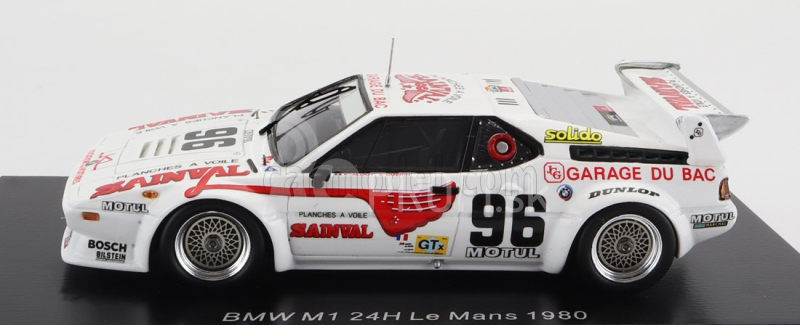 Iskrový model BMW M1 M88 3.5l S6 Team Garage Du Bac N 96 24h Le Mans 1980 F.alliot - J.guerin 1:43 Biela červená