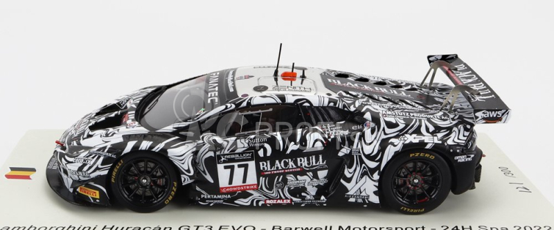 Iskrový model Lamborghini Huracan Gt3 Evo Team Barwell Motorsport N 77 24h Spa 2022 A.al Harthy - S.de Haan - A.macdowall - S.mitchell 1:43 Black White