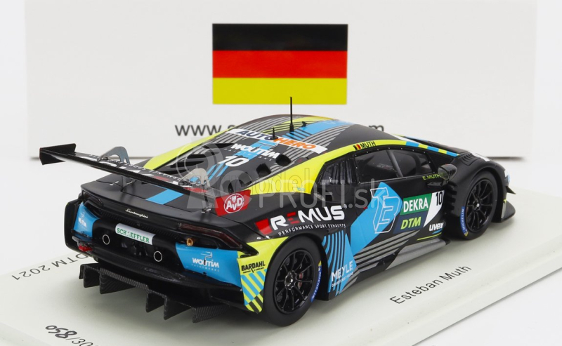 Iskrový model Lamborghini Huracan Gt3 Evo Team T3 Motorsport N 10 Dtm Sezóna 2021 E.muth 1:43 Black Yellow