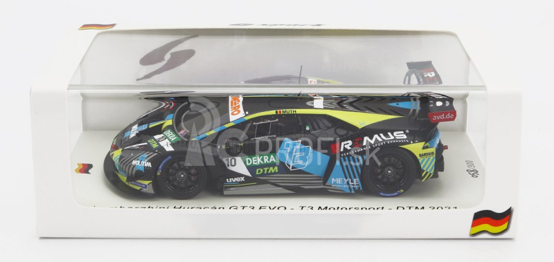 Iskrový model Lamborghini Huracan Gt3 Evo Team T3 Motorsport N 10 Dtm Sezóna 2021 E.muth 1:43 Black Yellow