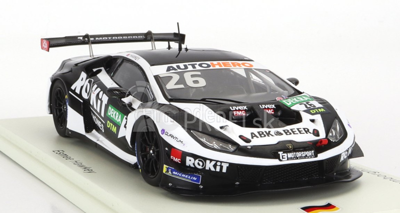 Iskrový model Lamborghini Huracan Gt3 Evo Team T3 Motorsport N 26 Dtm Sezóna 2021 E.hawkey 1:43 Biela Čierna