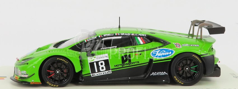 Iskrový model Lamborghini Huracan Gt3 Team Antonelli Motorsport N 18 24h Spa 2018 J.perez - G.giraudi - L.spinelli - G.altoe 1:43 Zelená