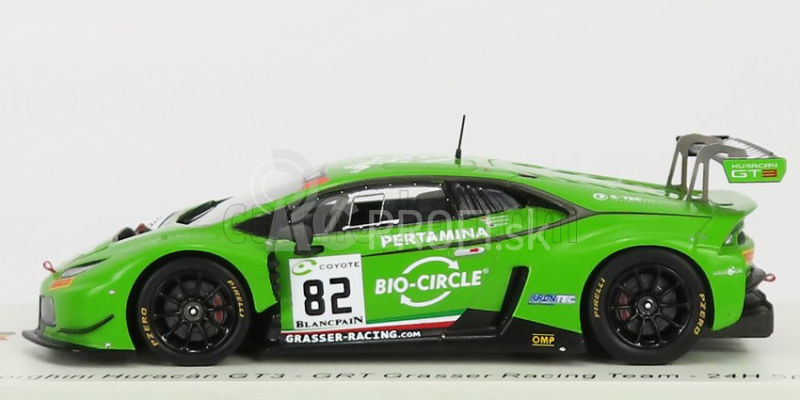 Iskrový model Lamborghini Huracan Gt3 Team Grasser Racing N 82 24h Spa 2018 R.ineichen - P.keen - F.perera 1:43 Zelená