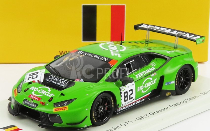 Iskrový model Lamborghini Huracan Gt3 Team Grasser Racing N 82 24h Spa 2018 R.ineichen - P.keen - F.perera 1:43 Zelená