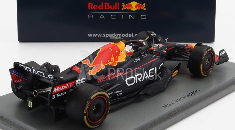 Iskrový model Red bull F1 Rb18 Team Oracle Red Bull Racing N 1 Winner Belgicko Gp Majster sveta 2022 Max Verstappen 1:43 Matná modrá žltá červená