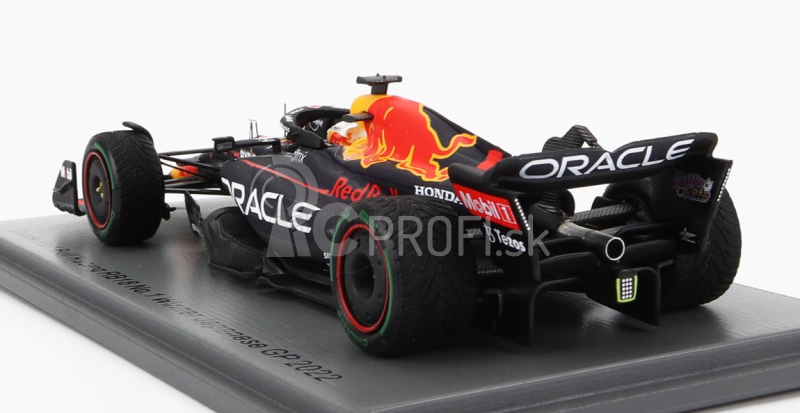 Iskrový model Red bull F1 Rb18 Team Oracle Red Bull Racing N 1 Winner Japan Gp With Pit Board World Champion 2022 Max Verstappen 1:43 Matná modrá žltá červená