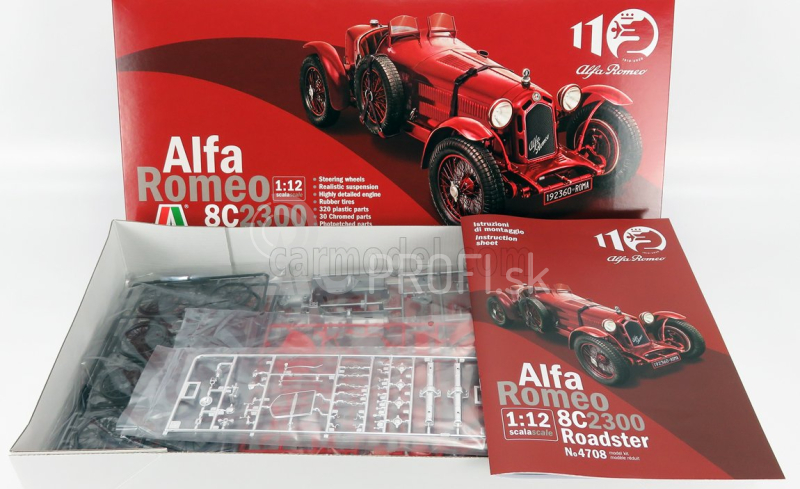 Italeri Alfa romeo 8c 2300 1931 1:12 červená