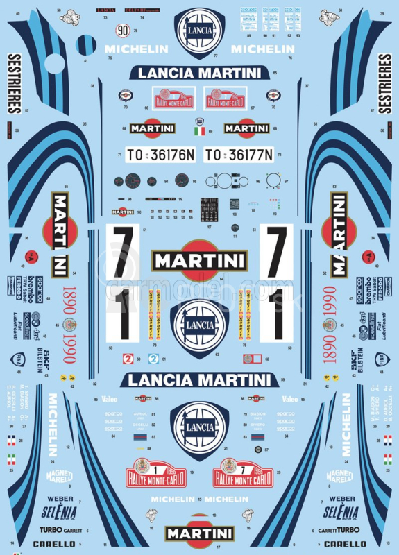 Italeri Lancia Delta Hf Integrale Martini 16v N 1 Rally Montecarlo 1990 M.biasion - T.siviero + Delta Hf Integrale Martini 16v N 7 Winner Rally Montecarlo 1990 D.auriol - B.occelli 1:12 /