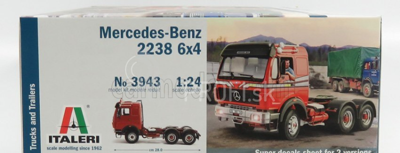 Italeri Mercedes benz 2238 6x4 ťahač 3-assi 1990 1:24 /