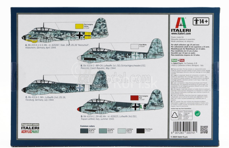 Italeri Messerschmitt Me 410 A-1 Vojenské lietadlo 1943 1:72 /