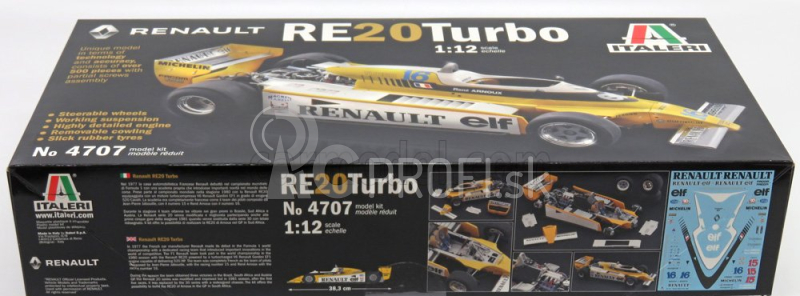 Italeri Renault F1 Re20 Turbo N 16 Sezóna 1980 R.arnoux - N 15 J.p.jabouille 1:12 žltá biela