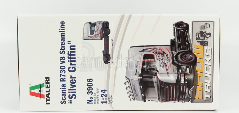 Italeri Scania R730 ťahač V8 Streamline Silver Griffin 2-assi 2011 1:24 /