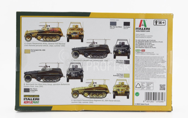 Italeri VTZ Tank Sd. Kfz. 250/3 Polopásový Cingolato Military 1942 1:72 /