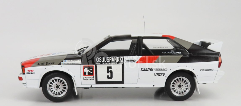 Ixo-models Audi Quattro N 5 Rally 1000 Lakes 1982 S.blomqvist - B.cederberg 1:18 Bielo-sivo-červená