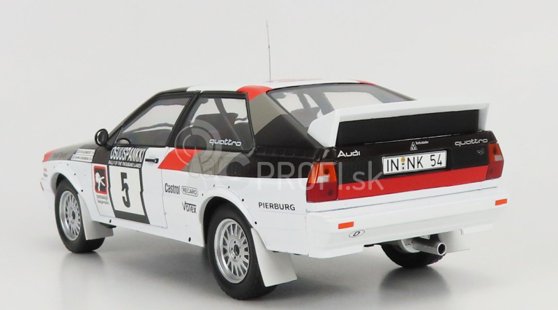 Ixo-models Audi Quattro N 5 Rally 1000 Lakes 1982 S.blomqvist - B.cederberg 1:18 Bielo-sivo-červená