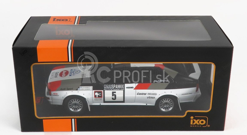 Ixo-models Audi Quattro N 5 Rally 1000 Lakes 1982 S.blomqvist - B.cederberg 1:18 Bielo-sivo-červená