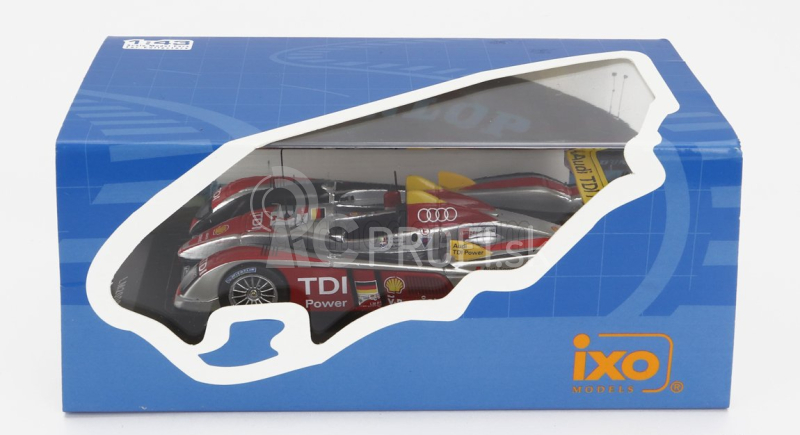 Ixo-models Audi R10 Tdi 5.5l Turbo V12 Team Audi Sport North America N 2 Víťaz 24h Le Mans 2008 R.capello - T.kristensen - A.mcnish 1:43 Strieborná červená žltá