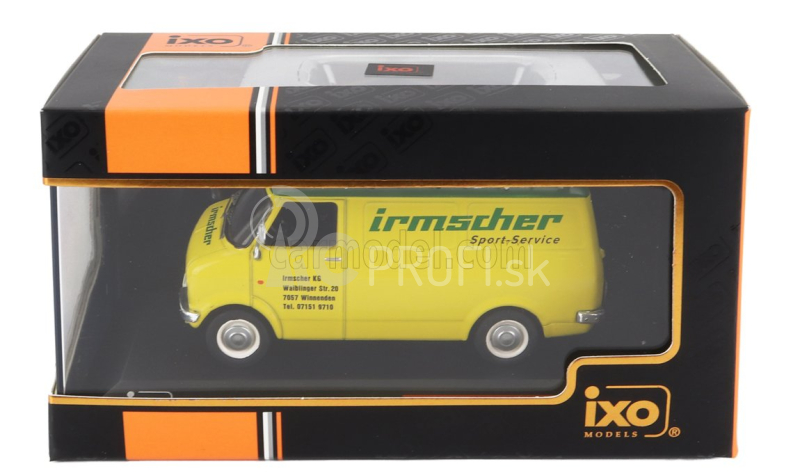 Ixo-models Bedford Cf Van Team Irmscher Rally Assistance 1969 1:43 žltozelený