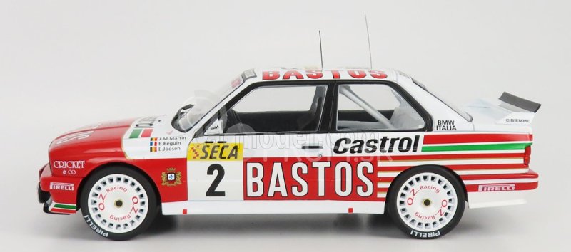 Ixo-models BMW radu 3 M3 (e30) Bastos N 2 24h Spa 1991 E.joosen - J.m.martin - B.beguin 1:18 Biela červená