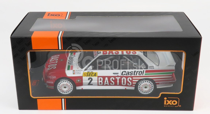 Ixo-models BMW radu 3 M3 (e30) Bastos N 2 24h Spa 1991 E.joosen - J.m.martin - B.beguin 1:18 Biela červená