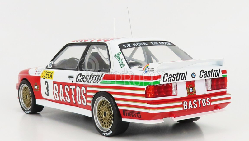 Ixo-models BMW radu 3 M3 (e30) Bastos N 3 24h Spa 1991 S.de Liedekerke - V.bervig - B.enge 1:18 Biela červená