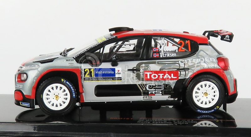 Ixo-models Citroen C3 R5 N 21 Rally Estónsko 2020 M.ostberg - T.eriksen 1:43 Sivá červená čierna