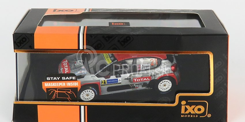 Ixo-models Citroen C3 R5 N 21 Rally Estónsko 2020 M.ostberg - T.eriksen 1:43 Sivá červená čierna