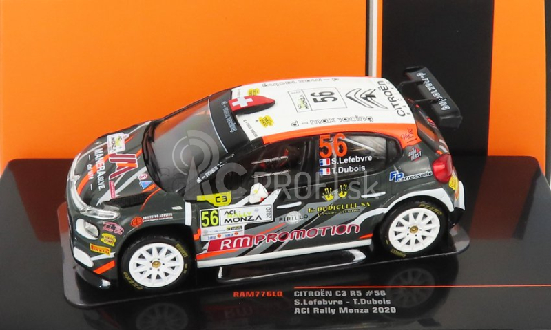 Ixo-models Citroen C3 R5 N 56 Rally Aci Monza 2020 S.lefebvre - T.dubois 1:43 sivá biela