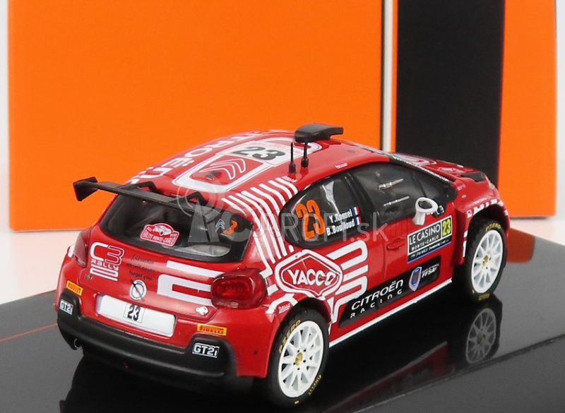 Ixo-models Citroen C3 Rally2 N 23 Rally Montecarlo 2022 Y.rossel - B.boulloud 1:43 červená biela