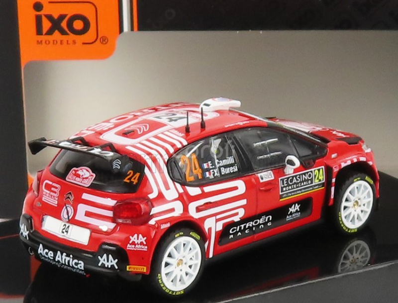 Ixo-models Citroen C3 Rally2 N 24 Rally Montecarlo 2021 E.camilli - F.x.buresi 1:43 Červená