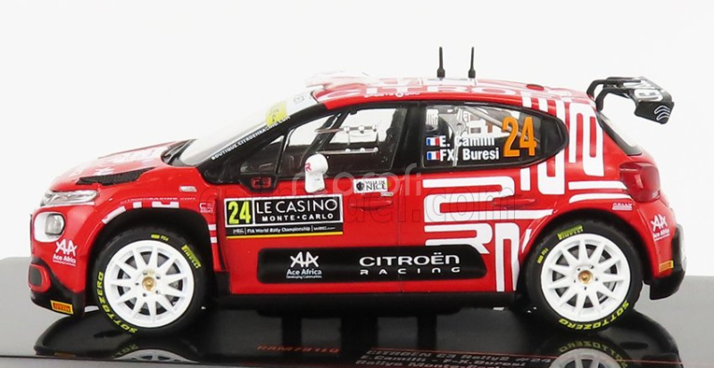 Ixo-models Citroen C3 Rally2 N 24 Rally Montecarlo 2021 E.camilli - F.x.buresi 1:43 Červená