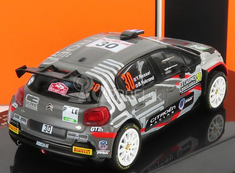 Ixo-models Citroen C3 Rally2 N 30 Rally Montecarlo 2021 Y.rossel - B.fulcrand 1:43 sivá strieborná čierna