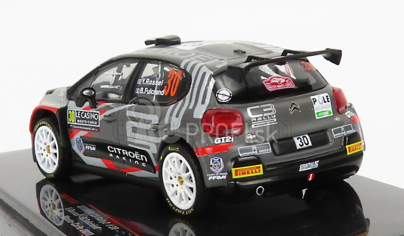 Ixo-models Citroen C3 Rally2 N 30 Rally Montecarlo 2021 Y.rossel - B.fulcrand 1:43 sivá strieborná čierna