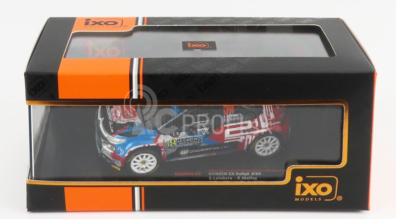 Ixo-models Citroen C3 Rally2 N 54 Rally Montecarlo 2022 S.lefebvre - A.malfoy 1:43 Červená modrá biela