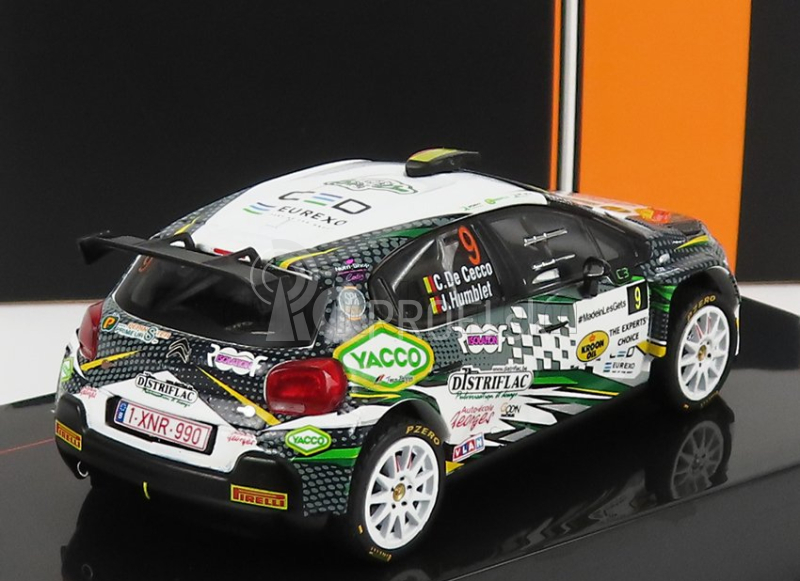 Ixo-models Citroen C3 Rally2 N 9 Rally Condroz 2021 C.de Cecco - J.humblet 1:43 Bielo-zelená