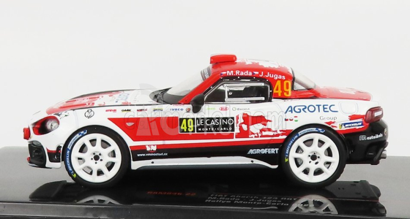 Ixo-models Fiat 124 Abarth Rgt N 49 Rally Montecarlo 2022 M.rada - J.jugas 1:43 Biela červená