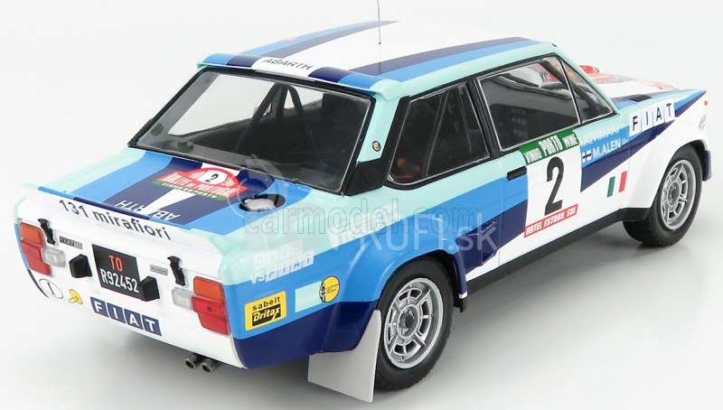 Ixo-models Fiat 131 Abarth Team Fiat Works (nočná verzia) N 2 2nd Rally Portugal 1980 M.alen - I.kivimaki 1:18 Biela Modrá