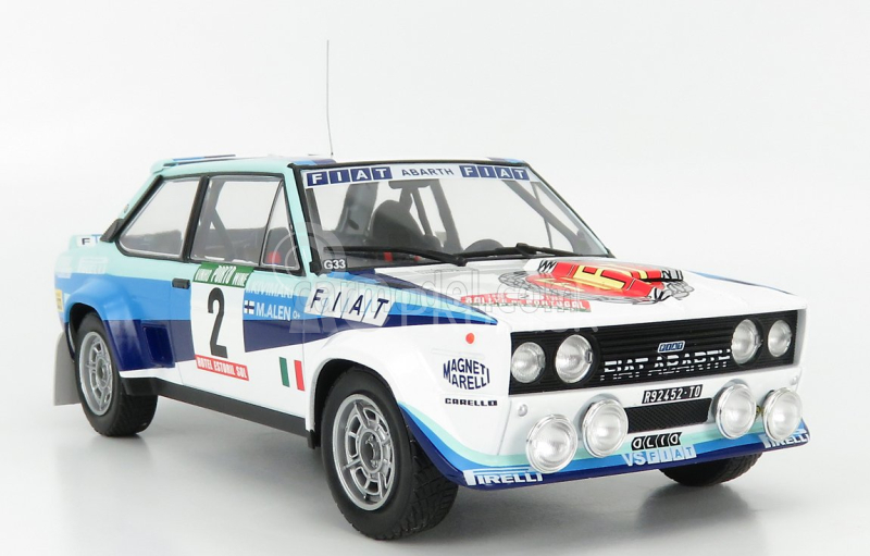 Ixo-models Fiat 131 Abarth Team Fiat Works (nočná verzia) N 2 2nd Rally Portugal 1980 M.alen - I.kivimaki 1:18 Biela Modrá