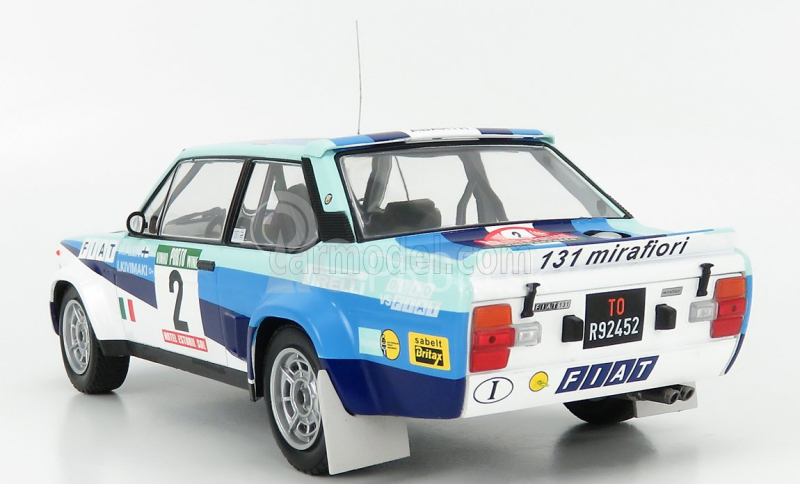 Ixo-models Fiat 131 Abarth Team Fiat Works (nočná verzia) N 2 2nd Rally Portugal 1980 M.alen - I.kivimaki 1:18 Biela Modrá