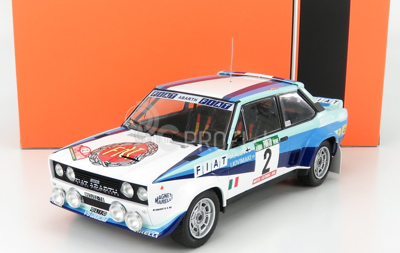 Ixo-models Fiat 131 Abarth Team Fiat Works (nočná verzia) N 2 2nd Rally Portugal 1980 M.alen - I.kivimaki 1:18 Biela Modrá