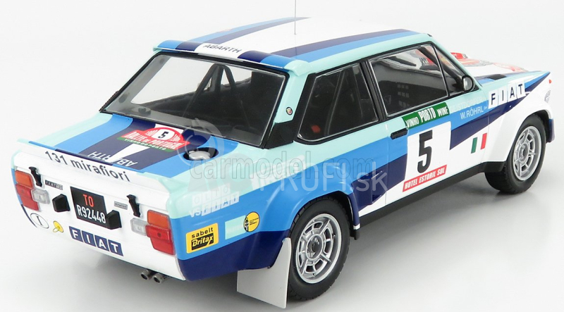 Ixo-models Fiat 131 Abarth Team Fiat Works (nočná verzia) N 5 Winner Rally Portugal 1980 W.rohrl - C.geistdorfer 1:18 Biela modrá