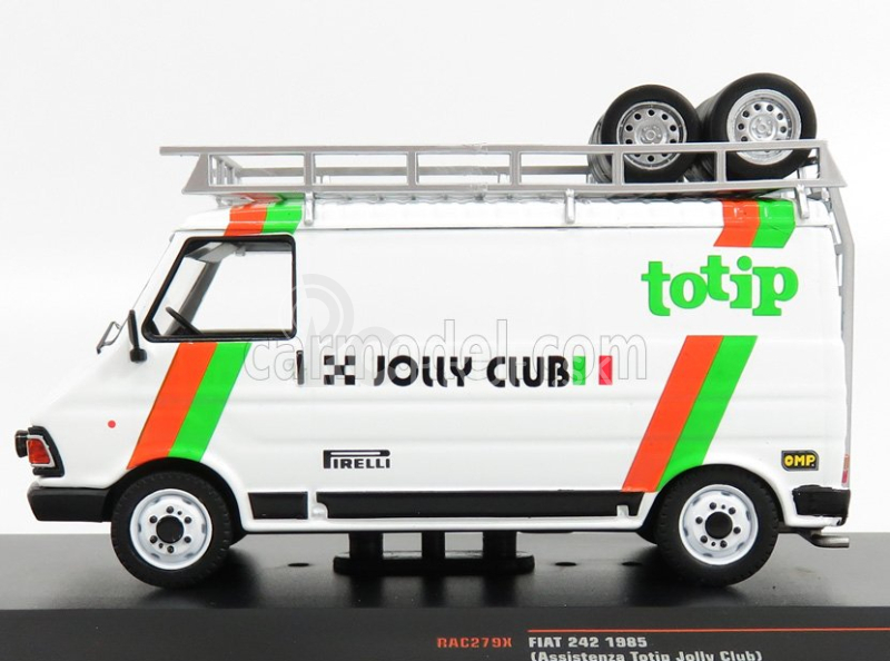 Ixo-models Fiat 242 Van Fiat Team Totip Jolly Club Assistance Rally 1985 - Lancia 037 1:43 Bielo-zeleno-oranžová