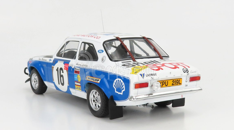 Ixo-models Ford england Escort Mki Rs 1600 (nočná verzia) N 16 Rally Safari 1973 T.makinen - H.liddon 1:18 Biela Modrá Čierna