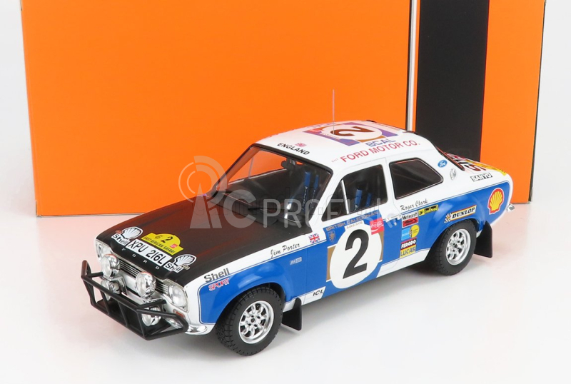 Ixo-models Ford england Escort Mki Rs 1600 (nočná verzia) N 2 Rally Safari 1973 R.clark - J.porte 1:18 Biela Modrá Čierna