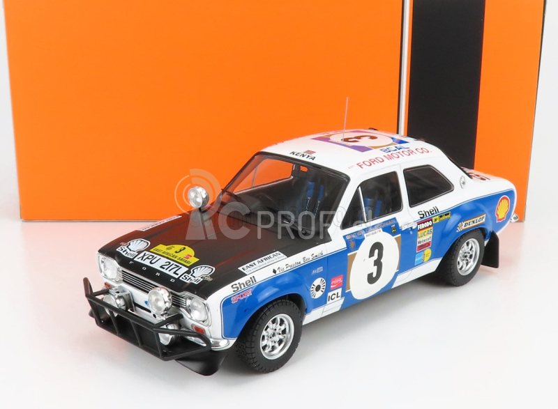 Ixo-models Ford england Escort Mki Rs 1600 (nočná verzia) N 3 Rally Safari 1973 V.preston - B.smith 1:18 Biela Modrá Čierna