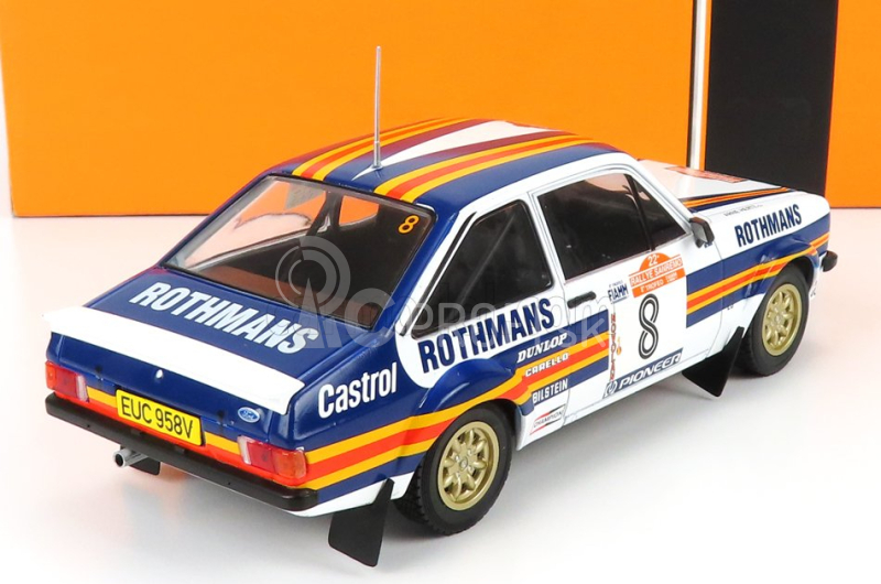 Ixo-models Ford england Escort Mkii Rs 1800 Team Rothmans N 8 3rd Rally Sanremo 1980 H.mikkola - A.hertz 1:24 Biela Modrá Žltá